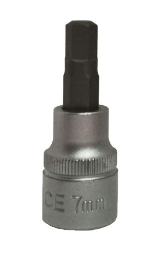 7mm 3/8"Dr. Hex socket bit, 34405007