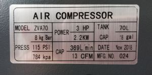 70 л Бутален вертикален компресор с директно куплиране, 51017