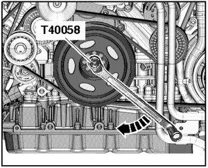 Audi A6, A8 - Инструмент за завъртане шайбата на коляновия вал, 50535