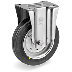Ø125 Standard rubber wheel, pressed steel discs, fixed bracket type NL, 535703