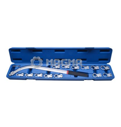 Belt Tensioner Pulley Wrench Set with 12-PT. 12-19mm and E10-E18 Interchangeable Head Adaptors, 50635C