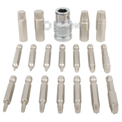  19 Pcs Extractor Set for Torx & Hex Fittings, 51223