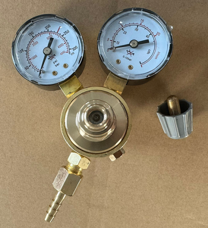 MIG/MAG Gas Pressure Regulator for CO2 / Argon, Connector Nut Size W21.8x1/14"