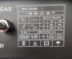 250A Inverter welding machine IGBT MIG/MAG and MMA Elgen Jet Power -  MIG-250MI