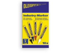 Немски индустриален маркер BLEISPITZ,  0488, заоблен писец с дебелина 4 мм, пълен с 8 ml червена боя
