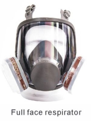 Full face respirator with filters