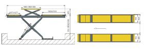 Подемник ножичен 4 тона, високоповдигащ с вторичен лифт TS401.HR