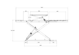 4T Wheel Alignment Scissor Lift - High-Rise with Secondary Lift L4000